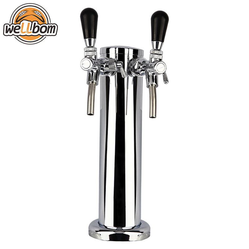 New 2018 Draft Double Beer Tower with Adjust beer tap faucet Homebrew Kegerator Chrome-Plated Faucet